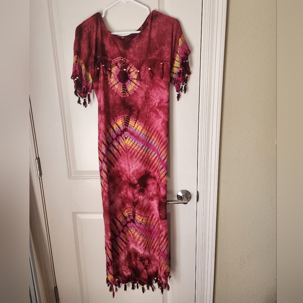 Tie-Dye Festival Maxi Dress Boho Cochella